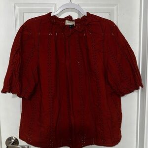 Universal Thread Red Eyelet Blouse
